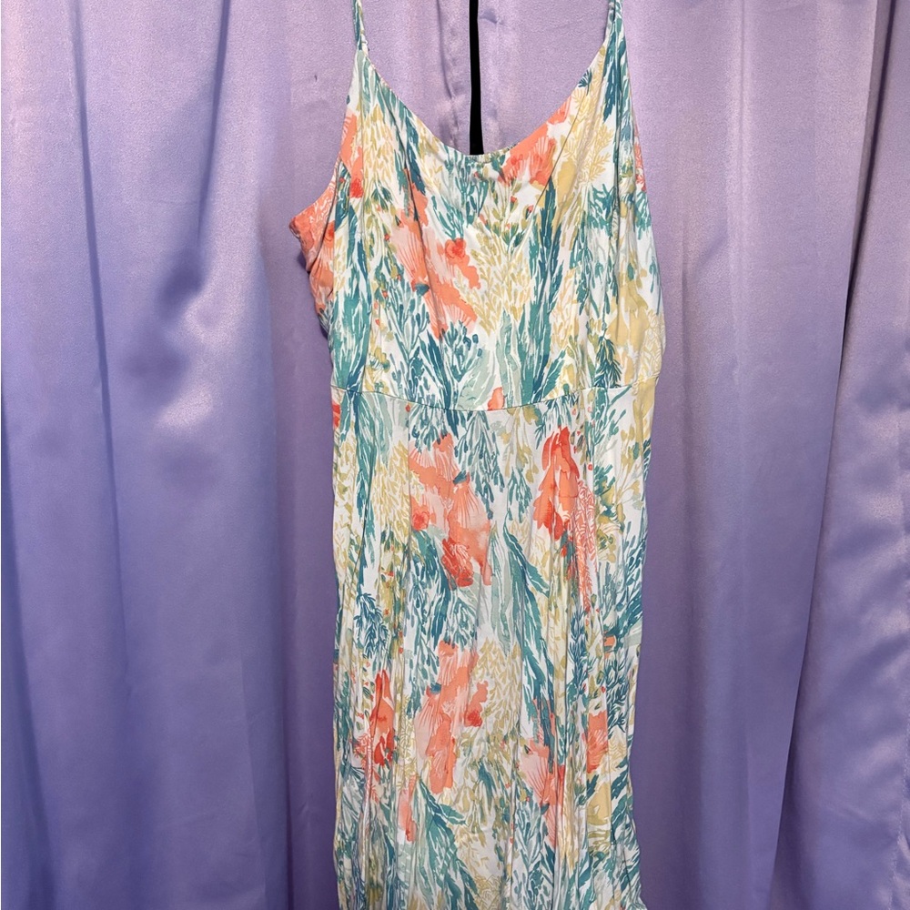Tropical Floral Spaghetti Strap Mini Dress